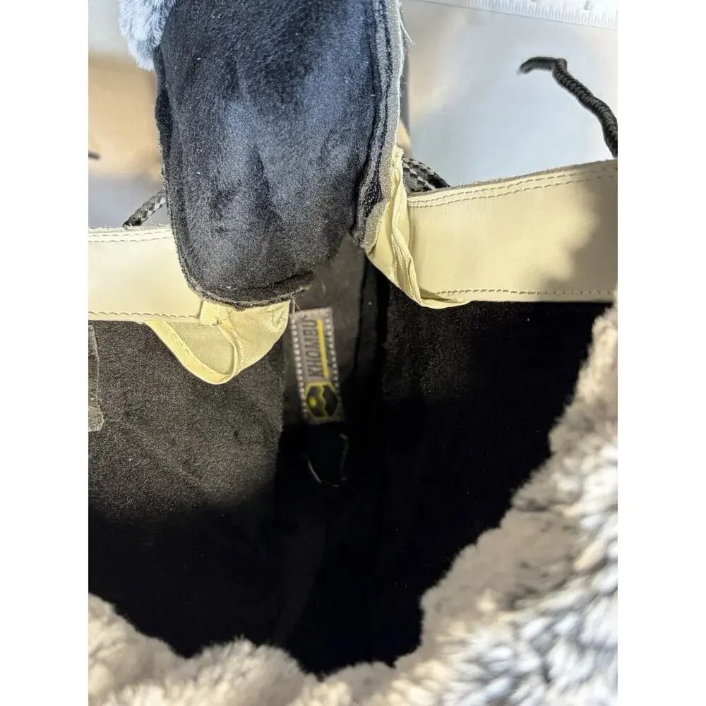 Khombu Emily Winter Snow Boots Womens Size 8 Gray Faux Fur Waterproof Duck Boots